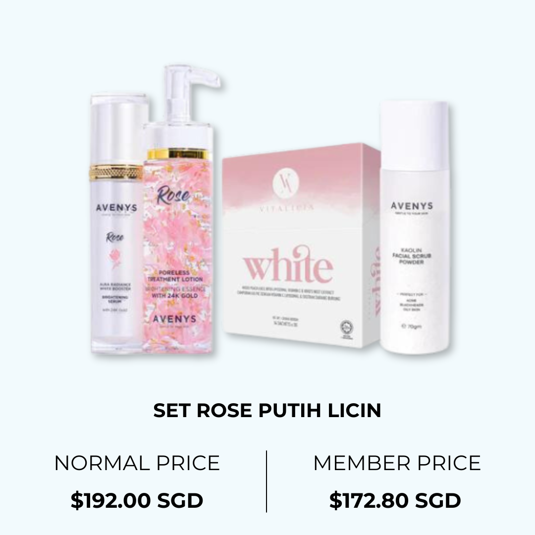 Set Rose Putih Licin (alt)