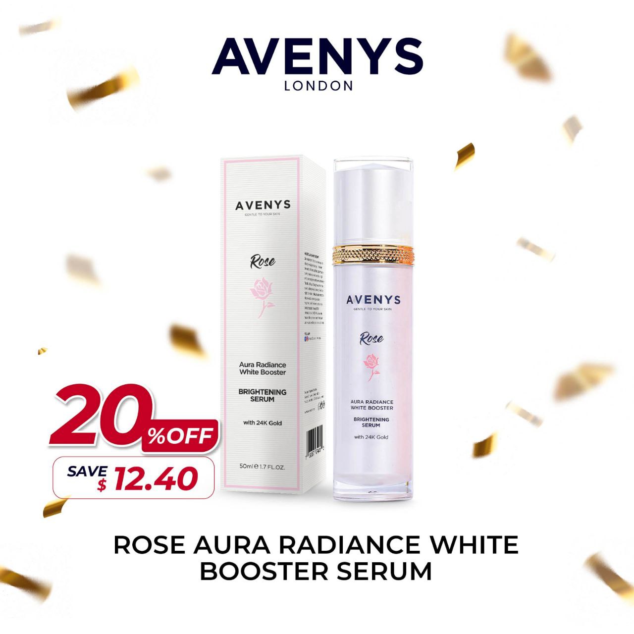 AVENYS ROSE Aura Radiance White Booster Brightening Serum (alt)